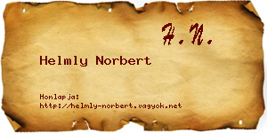 Helmly Norbert névjegykártya