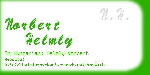 norbert helmly business card